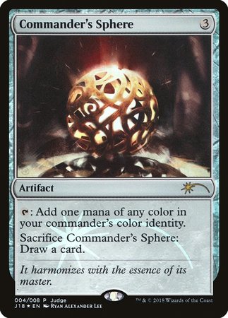 Commander's Sphere [Judge Gift Cards 2018] | Mindsight Gaming