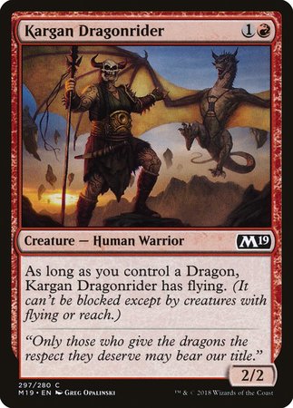Kargan Dragonrider [Core Set 2019] | Mindsight Gaming