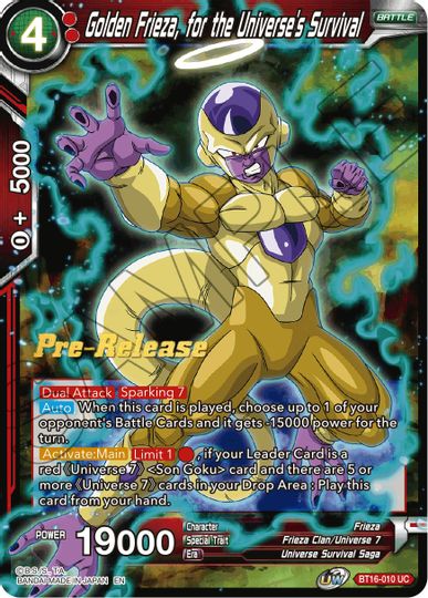 Golden Frieza, for the Universe's Survival (BT16-010) [Realm of the Gods Prerelease Promos] | Mindsight Gaming