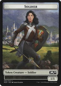 Soldier // Dinosaur Double-Sided Token [Game Night 2019 Tokens] | Mindsight Gaming