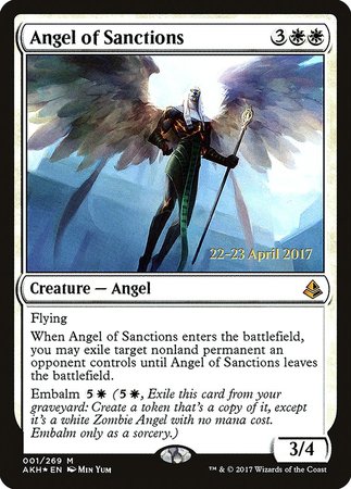 Angel of Sanctions [Amonkhet Promos] | Mindsight Gaming