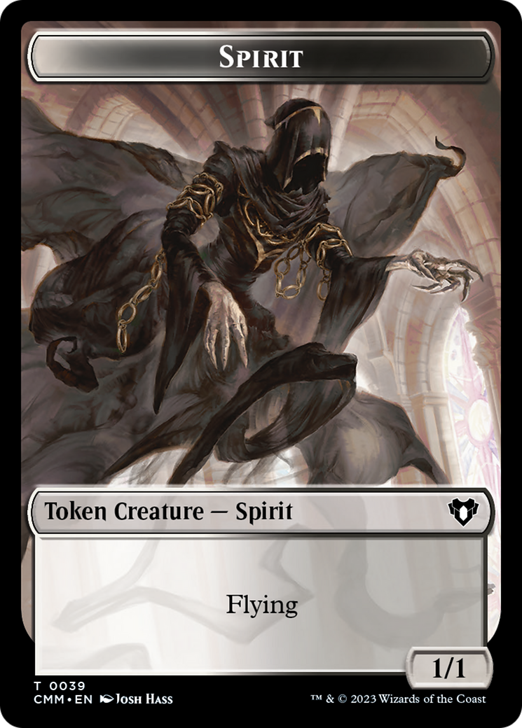 Spirit (0039) // Zombie (0013) Double-Sided Token [Commander Masters Tokens] | Mindsight Gaming