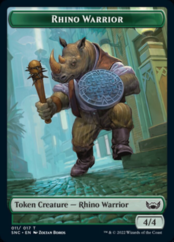 Treasure (015) // Rhino Warrior Double-sided Token [Streets of New Capenna Tokens] | Mindsight Gaming