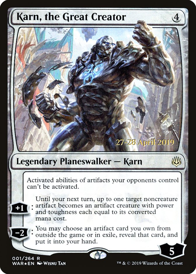 Karn, the Great Creator  [War of the Spark Prerelease Promos] | Mindsight Gaming