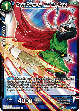 Great Saiyaman, Call of a Hero (BT14-040) [Cross Spirits] | Mindsight Gaming