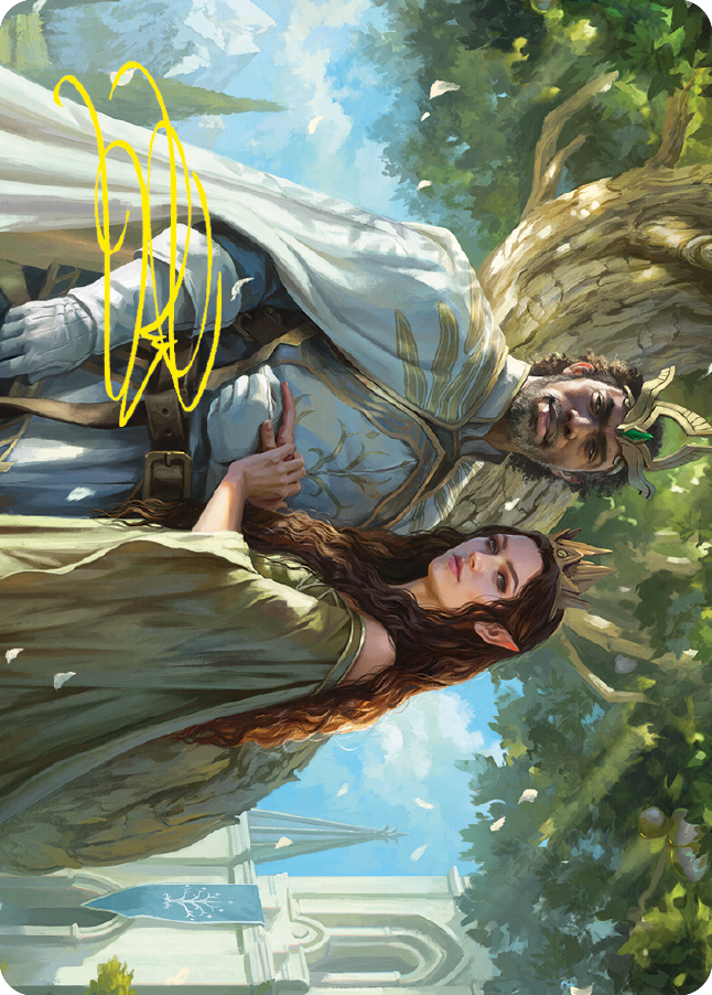Aragorn and Arwen, Wed Art Card (Gold-Stamped Signature) [The Lord of the Rings: Tales of Middle-earth Art Series] | Mindsight Gaming