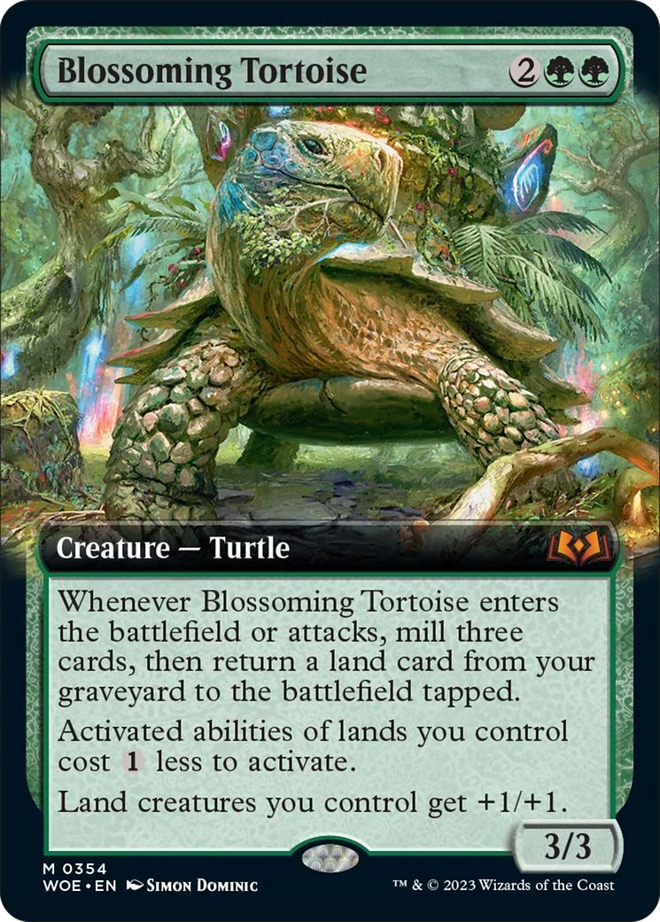 Blossoming Tortoise (Extended Art) [Wilds of Eldraine] | Mindsight Gaming