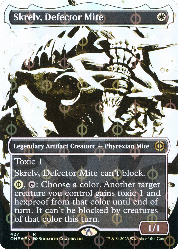 Skrelv, Defector Mite (Borderless Ichor Step-and-Compleat Foil) [Phyrexia: All Will Be One] | Mindsight Gaming