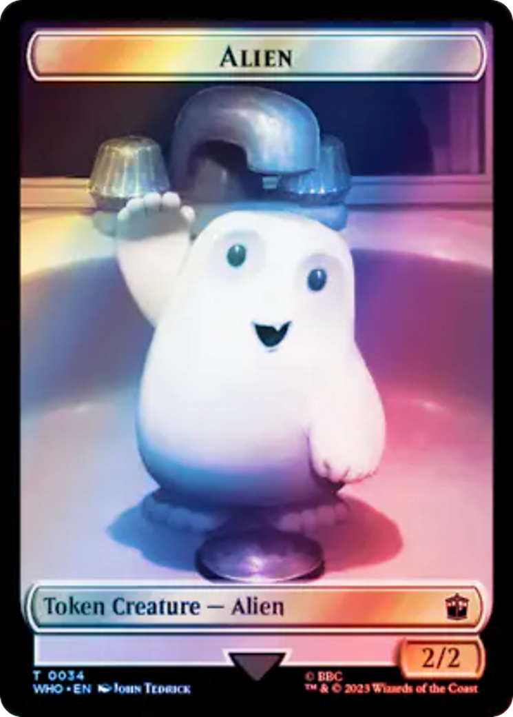 Alien // Clue (0054) Double-Sided Token (Surge Foil) [Doctor Who Tokens] | Mindsight Gaming