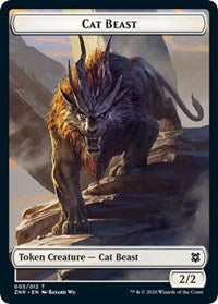 Cat Beast // Construct Double-sided Token [Zendikar Rising Tokens] | Mindsight Gaming