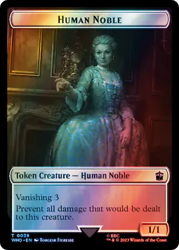 Human Noble // Treasure (0063) Double-Sided Token (Surge Foil) [Doctor Who Tokens] | Mindsight Gaming