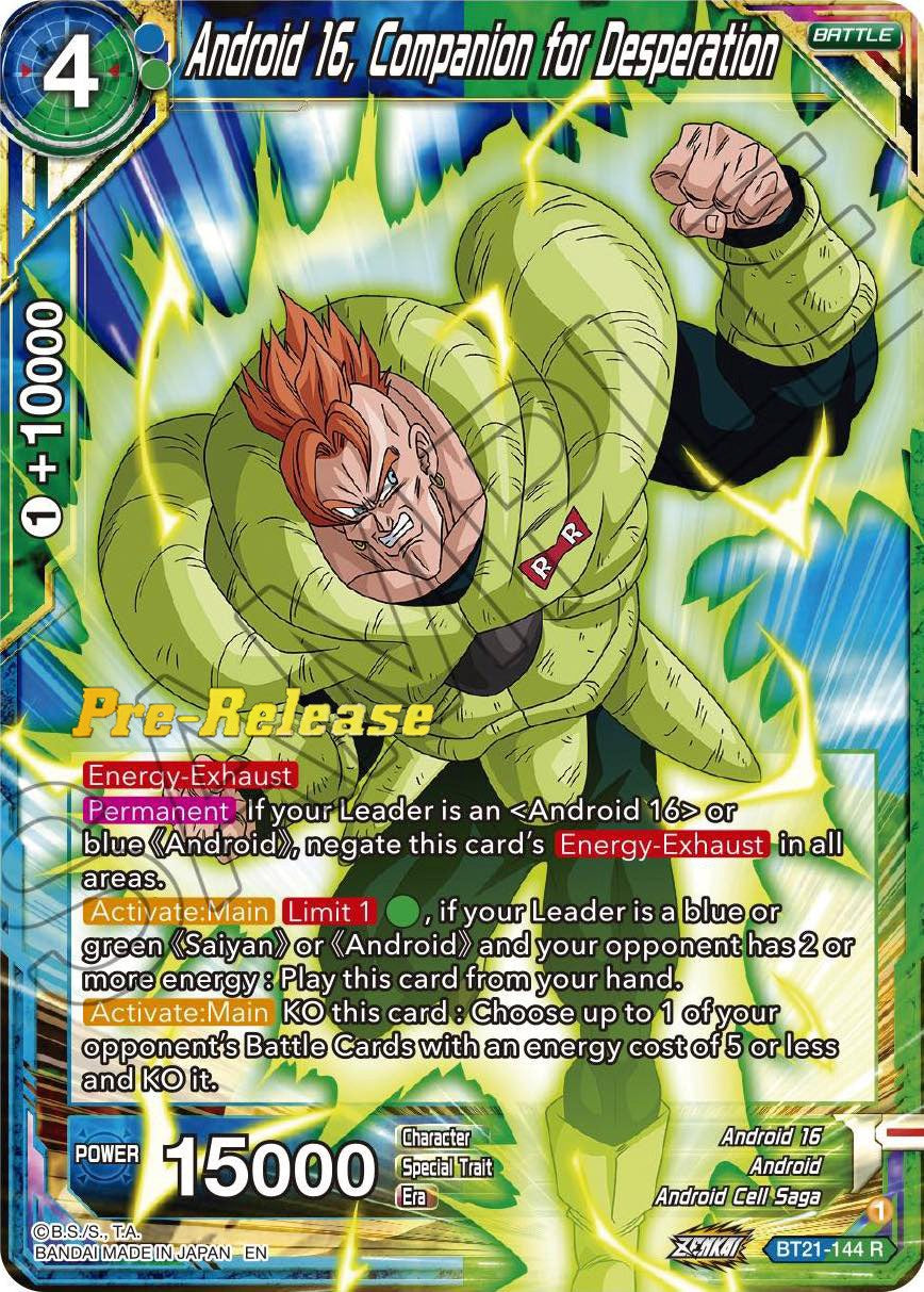 Android 16, Companion for Desperation (BT21-144) [Wild Resurgence Pre-Release Cards] | Mindsight Gaming