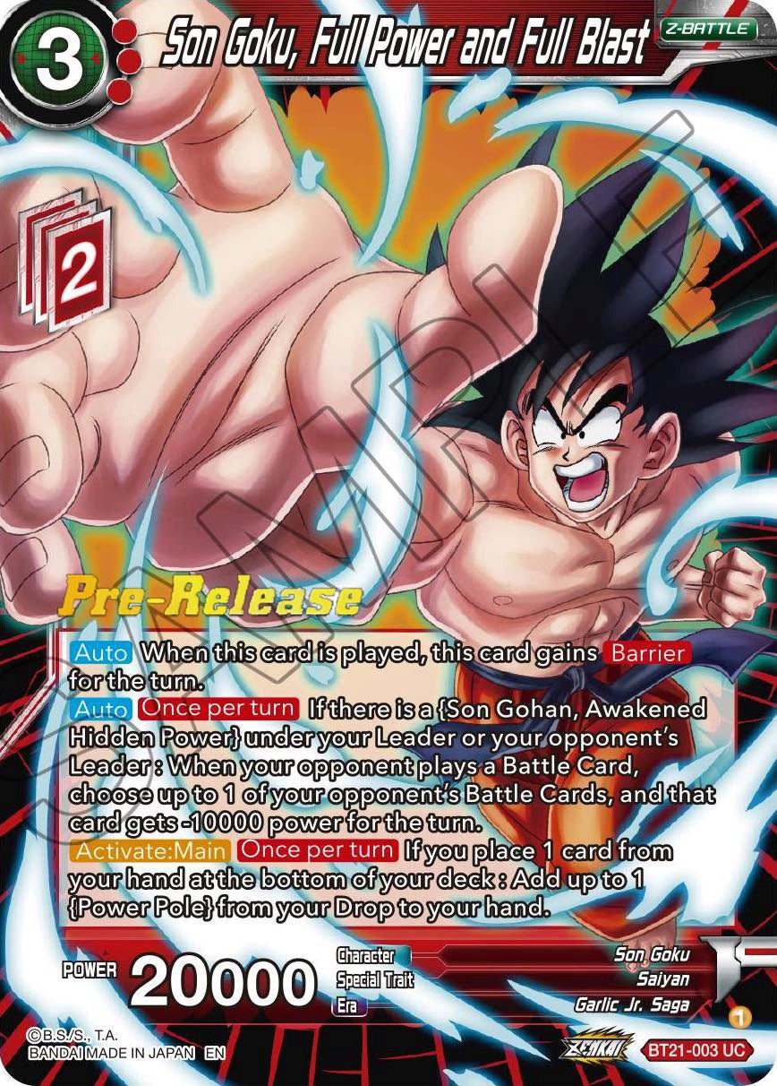 Son Goku, Full Power and Full Blast (BT21-003) [Wild Resurgence Pre-Release Cards] | Mindsight Gaming