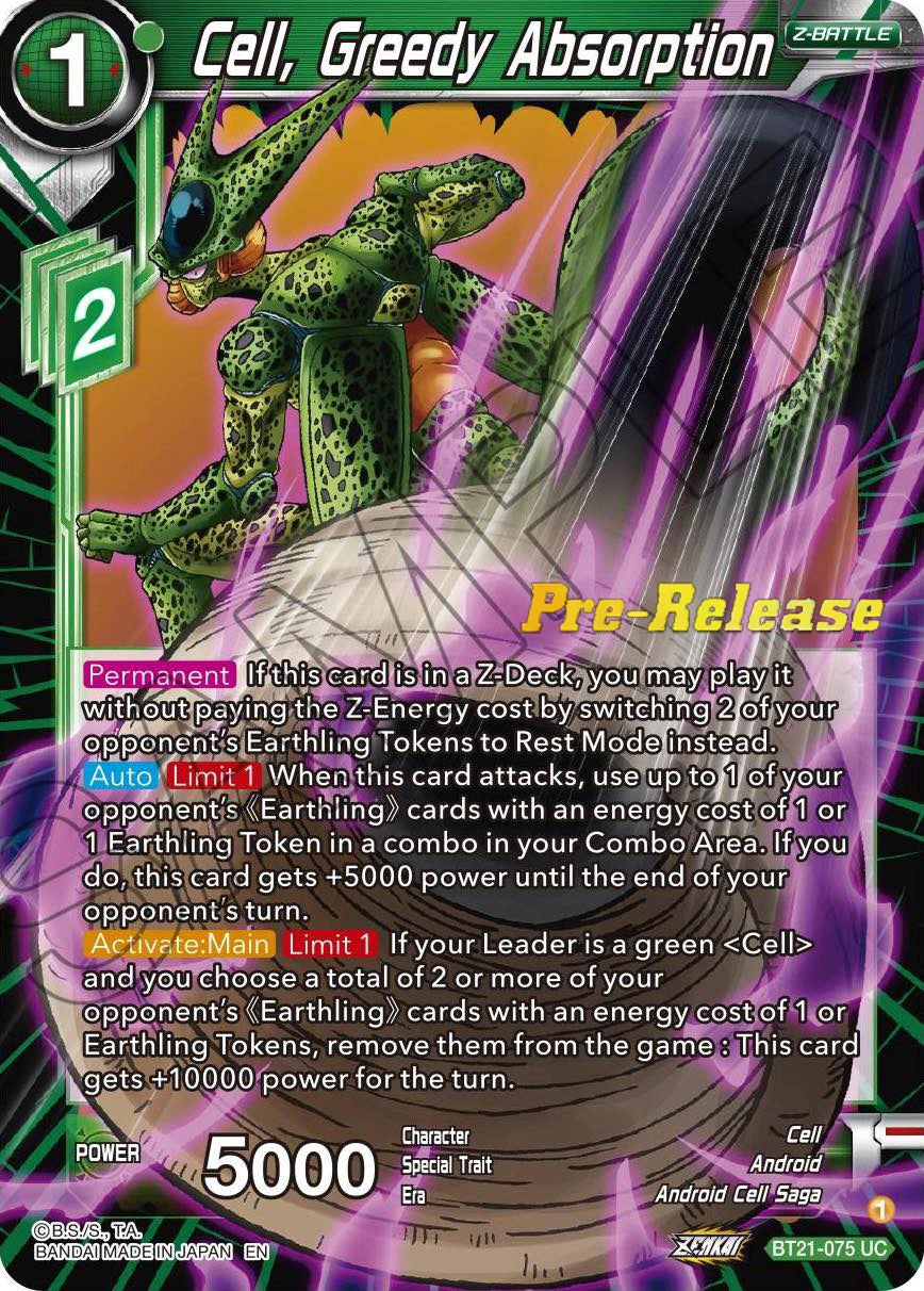 Cell, Greedy Absorption (BT21-075) [Wild Resurgence Pre-Release Cards] | Mindsight Gaming