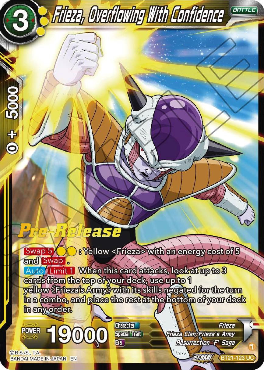 Frieza, Overflowing With Confidence (BT21-123) [Wild Resurgence Pre-Release Cards] | Mindsight Gaming