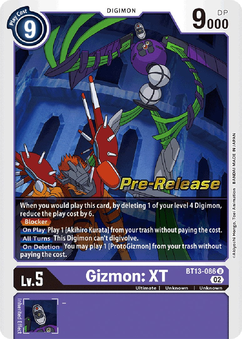 Gizmon: XT [BT13-086] [Versus Royal Knight Booster Pre-Release Cards] | Mindsight Gaming