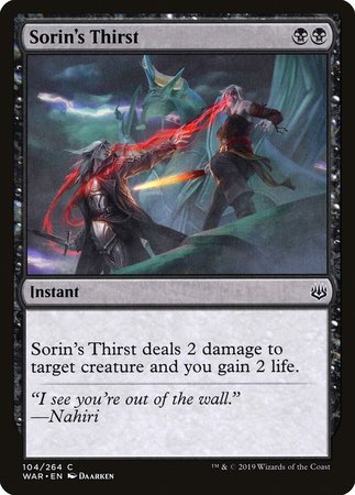 Sorin's Thirst [War of the Spark] | Mindsight Gaming