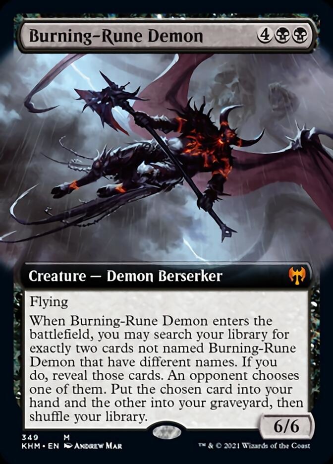 Burning-Rune Demon (Extended Art) [Kaldheim] | Mindsight Gaming