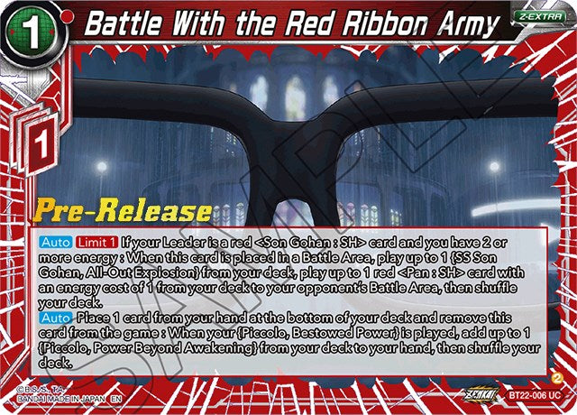 Battle With the Red Ribbon Army (BT22-006) [Critical Blow Prerelease Promos] | Mindsight Gaming