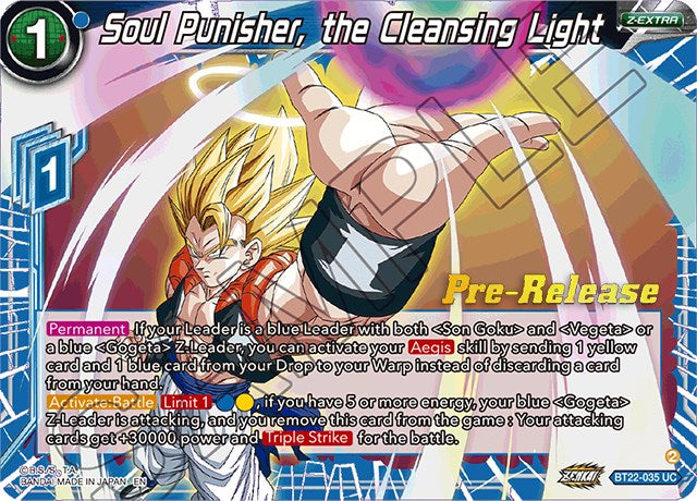 Soul Punisher, the Cleansing Light (BT22-035) [Critical Blow Prerelease Promos] | Mindsight Gaming