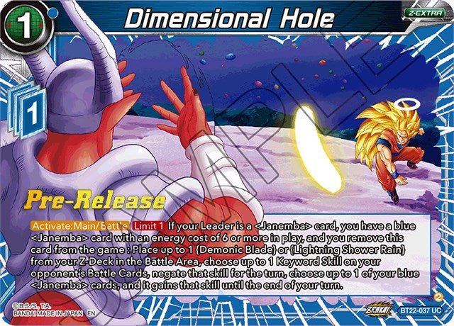 Dimensional Hole (BT22-037) [Critical Blow Prerelease Promos] | Mindsight Gaming