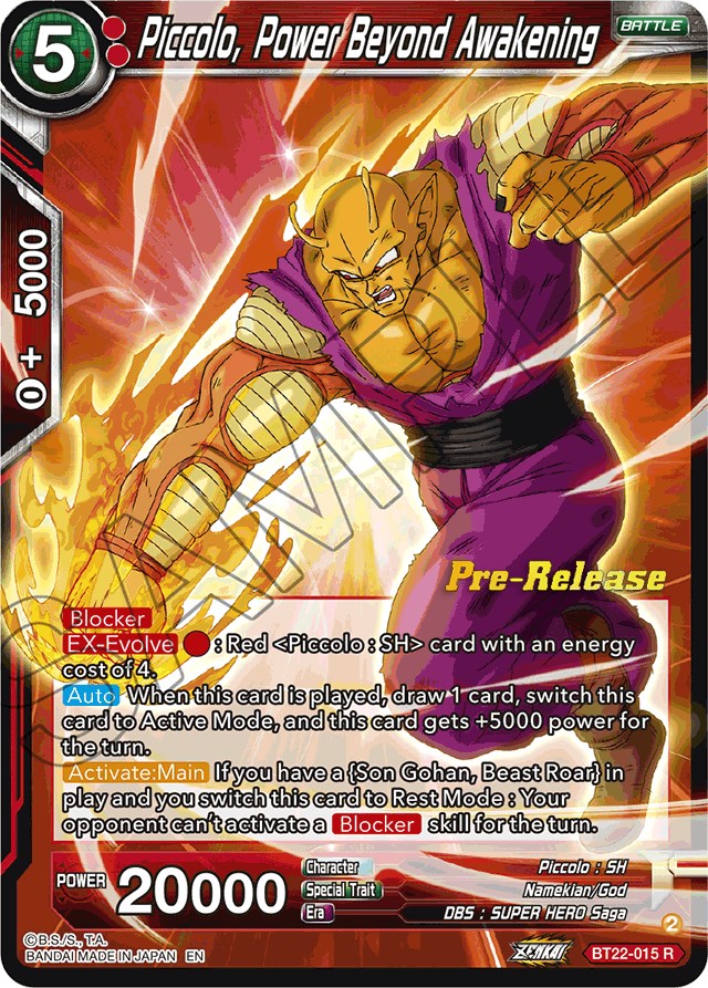 Piccolo, Power Beyond Awakening (BT22-015) [Critical Blow Prerelease Promos] | Mindsight Gaming