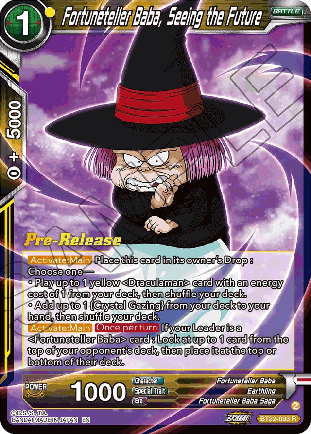 Fortuneteller Baba, Seeing the Future (BT22-093) [Critical Blow Prerelease Promos] | Mindsight Gaming