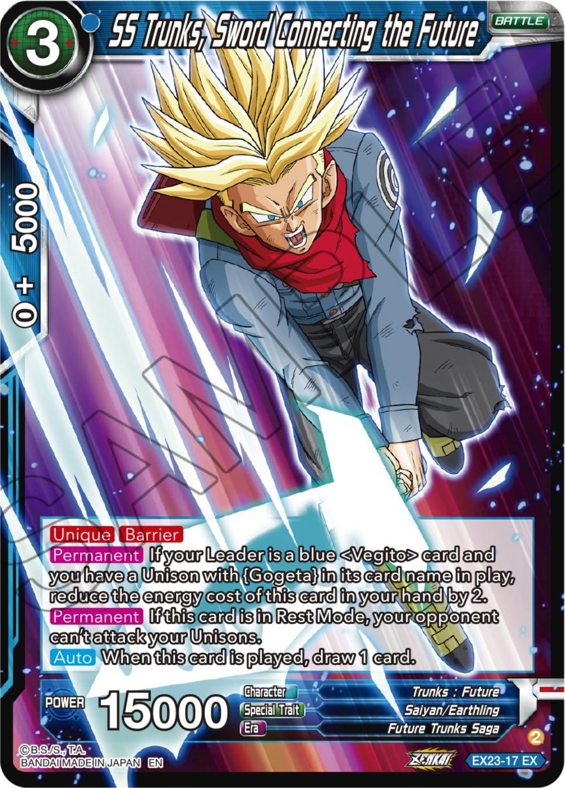 SS Trunks, Sword Connecting the Future (EX23-17) [Premium Anniversary Box 2023] | Mindsight Gaming