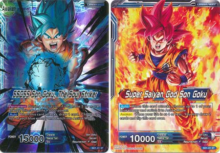 Super Saiyan God Son Goku // SSGSS Son Goku, The Soul Striker (Starter Deck - The Awakening) (SD1-01) [Galactic Battle] | Mindsight Gaming