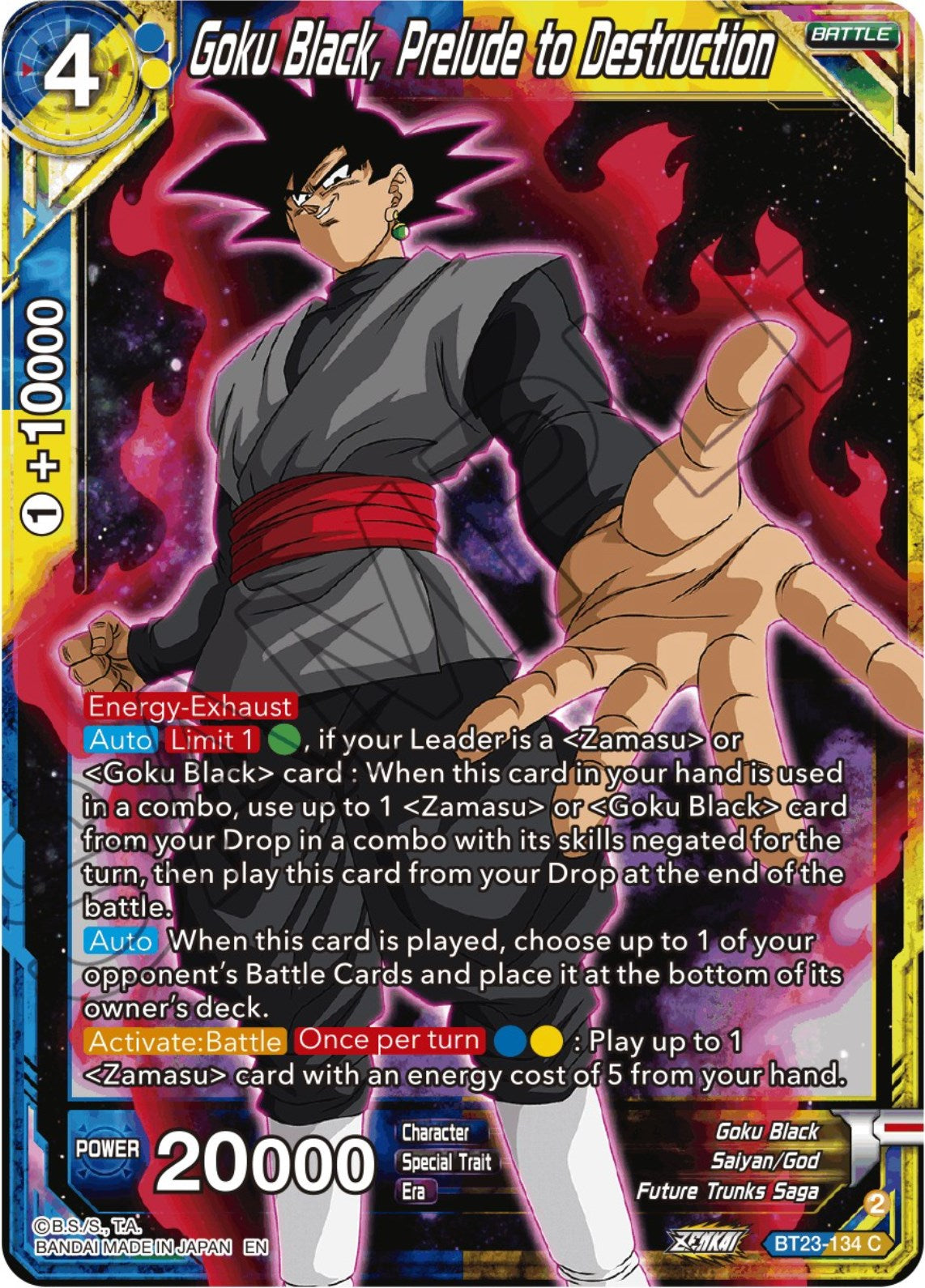 Goku Black, Prelude to Destruction (BT23-134) [Perfect Combination] | Mindsight Gaming