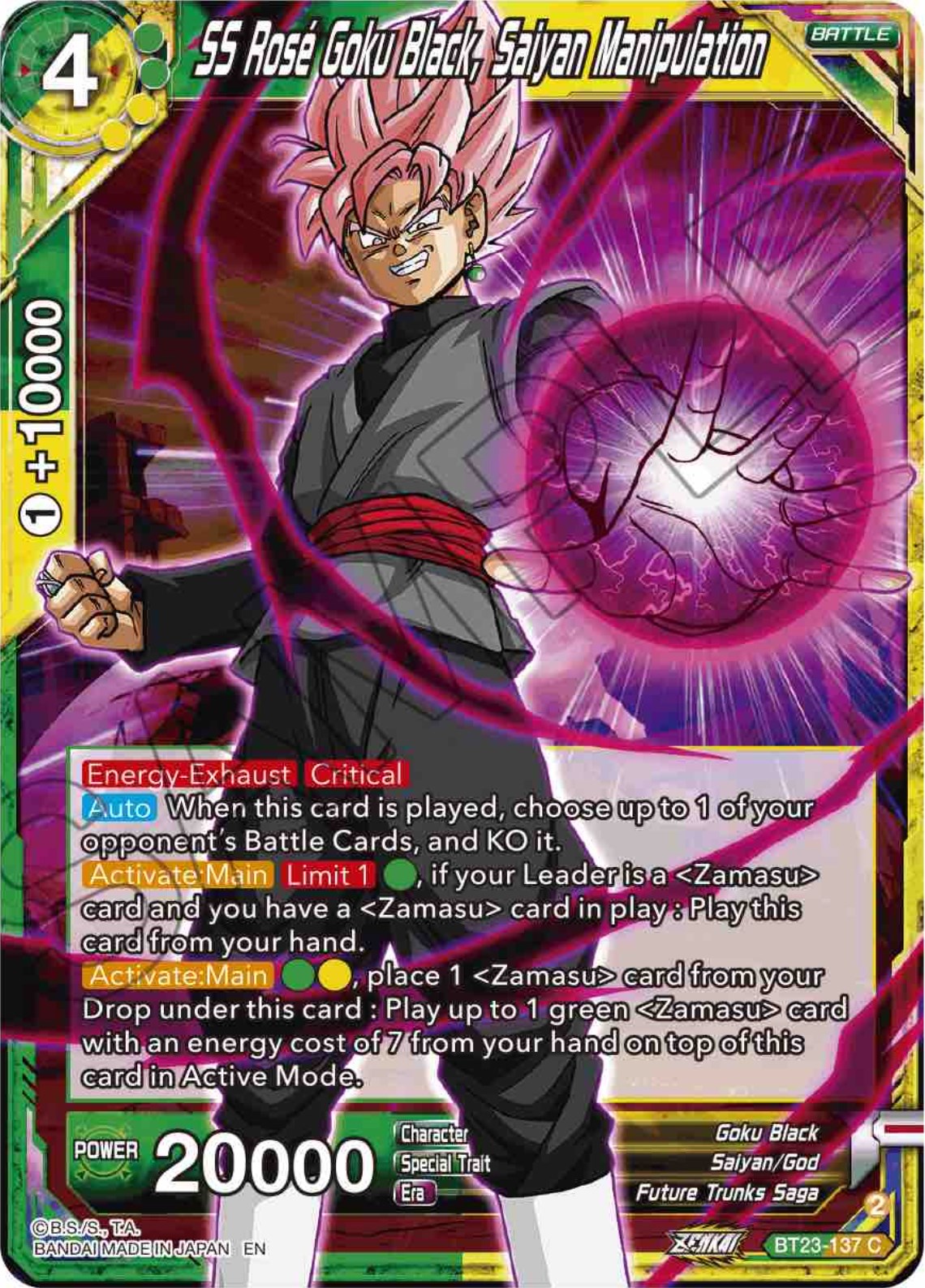SS Rose Goku Black, Saiyan Manipulation (BT23-137) [Perfect Combination] | Mindsight Gaming