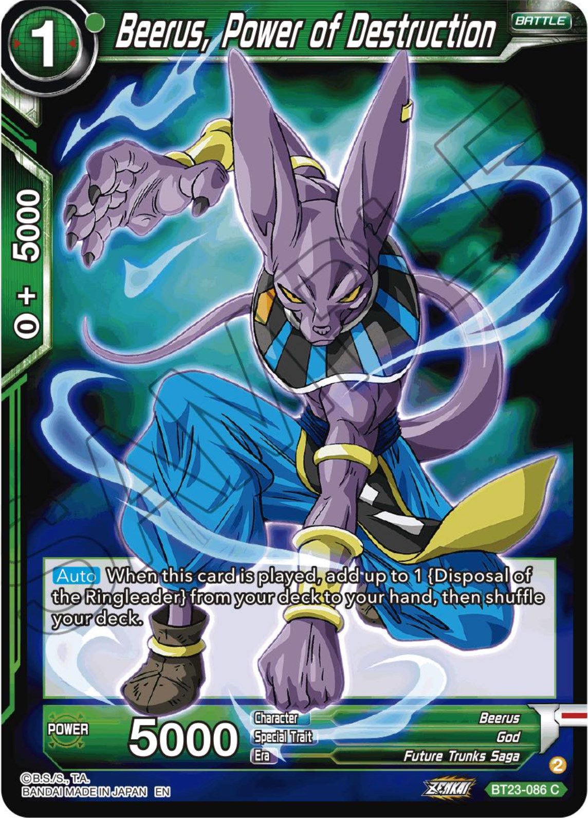 Beerus, Power of Destruction (BT23-086) [Perfect Combination] | Mindsight Gaming