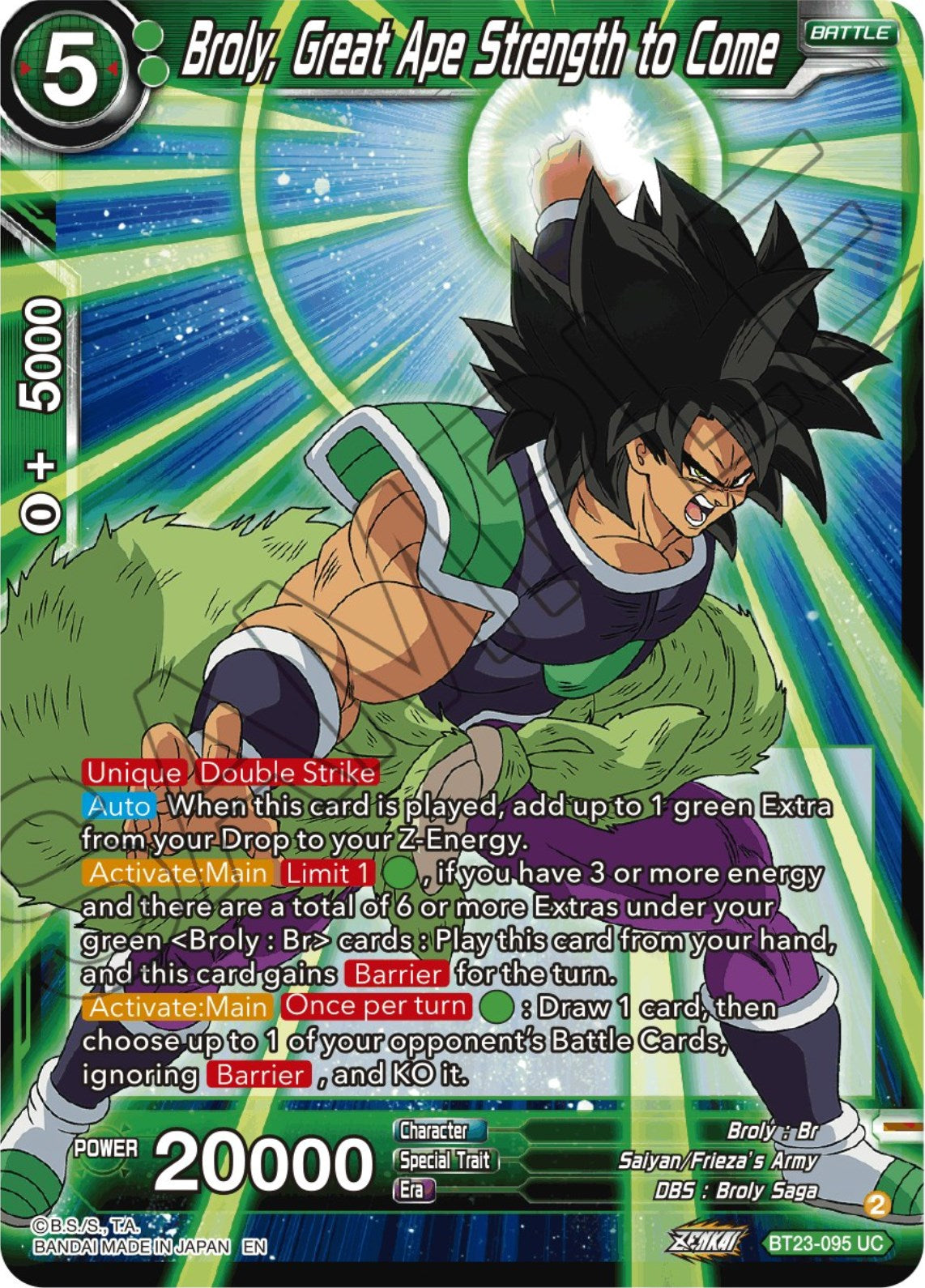 Broly, Great Ape Strength to Come (BT23-095) [Perfect Combination] | Mindsight Gaming