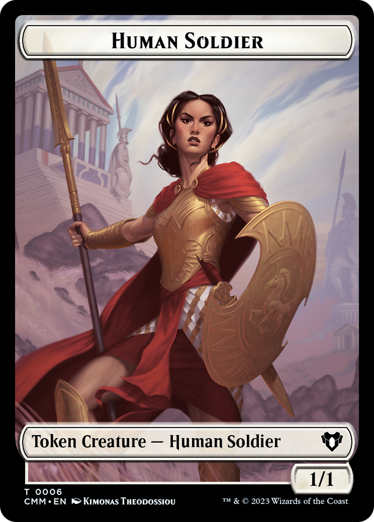 Human Soldier // Knight Double-Sided Token [Commander Masters Tokens] | Mindsight Gaming