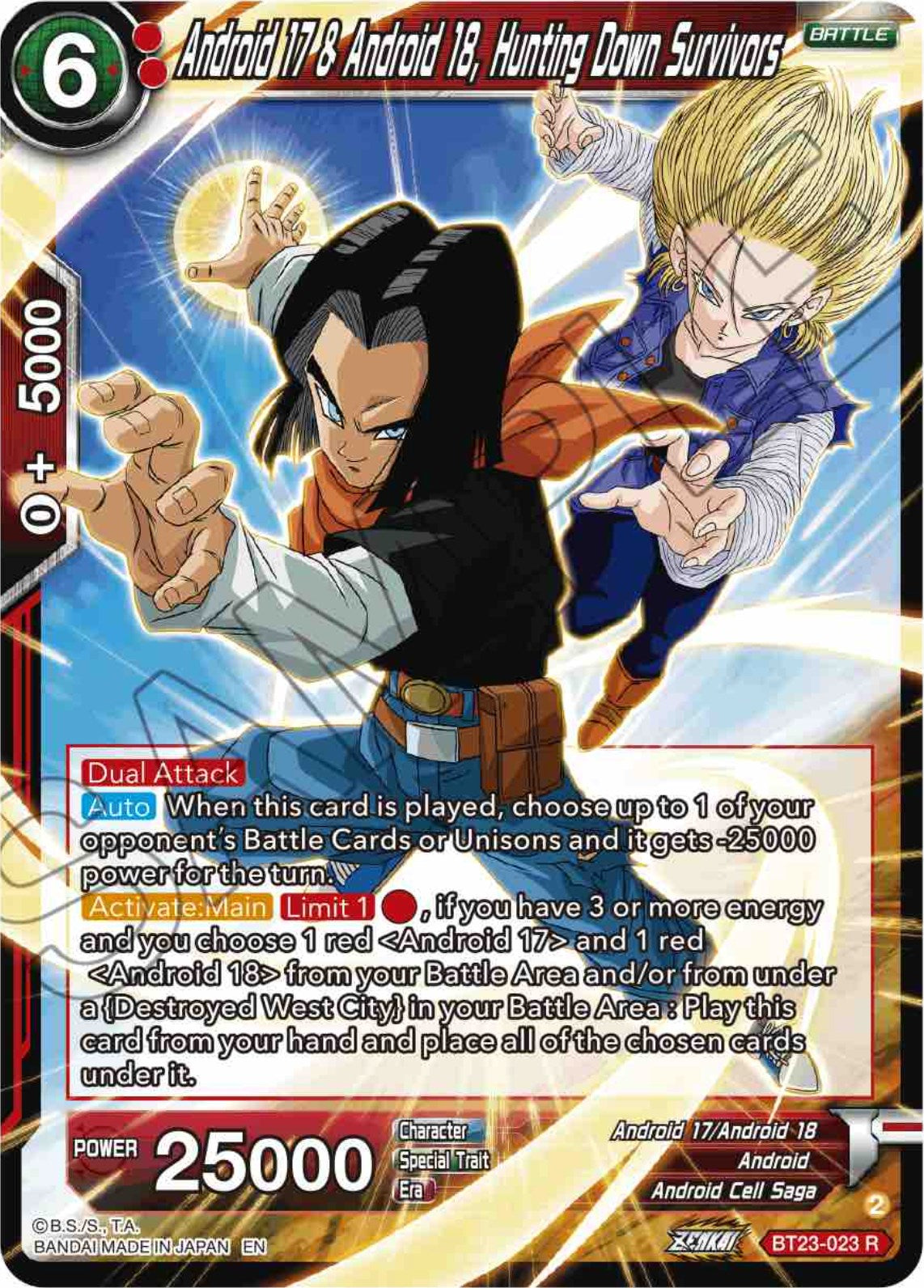 Android 17 & Android 18, Hunting Down Survivors (BT23-023) [Perfect Combination] | Mindsight Gaming