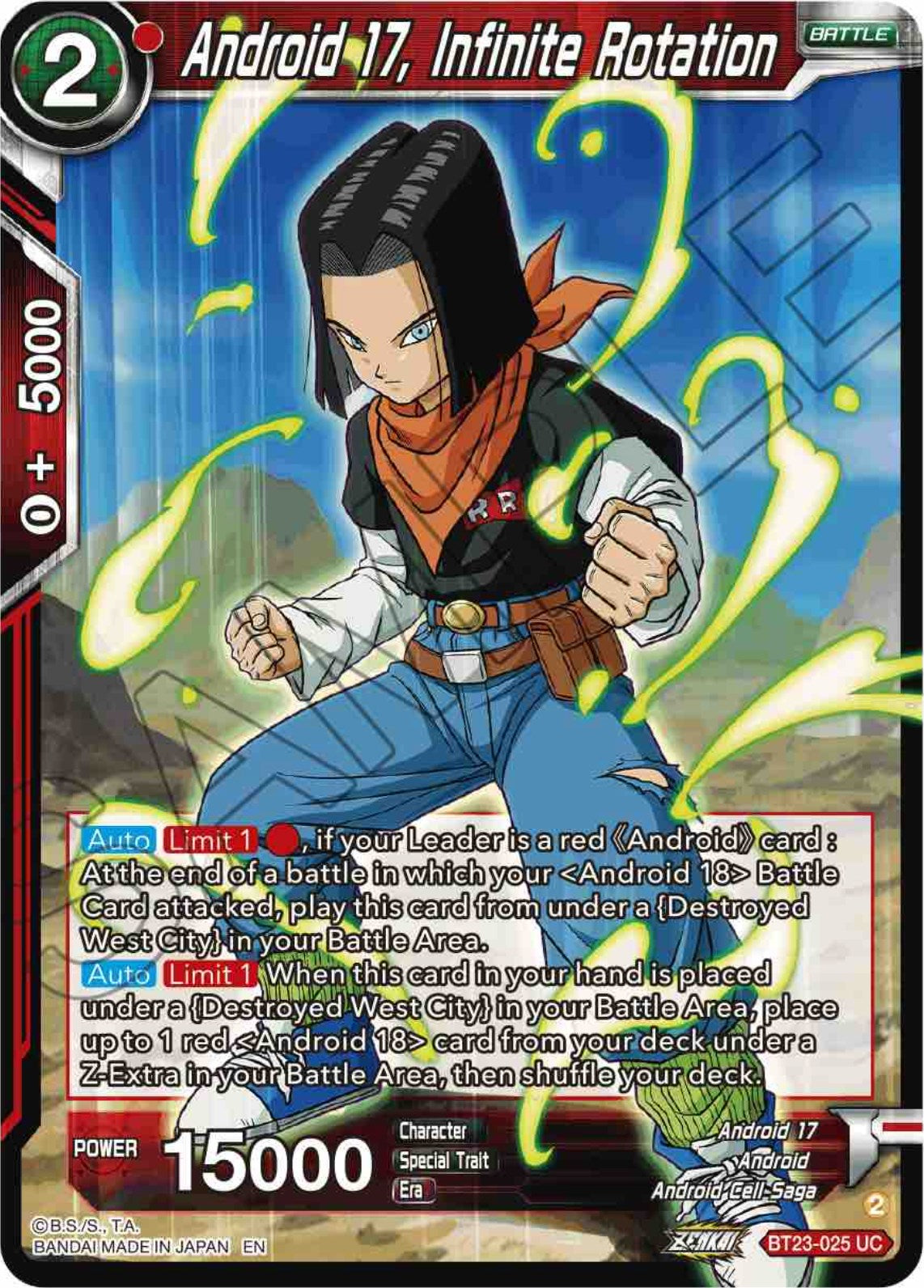 Android 17, Infinite Rotation (BT23-025) [Perfect Combination] | Mindsight Gaming