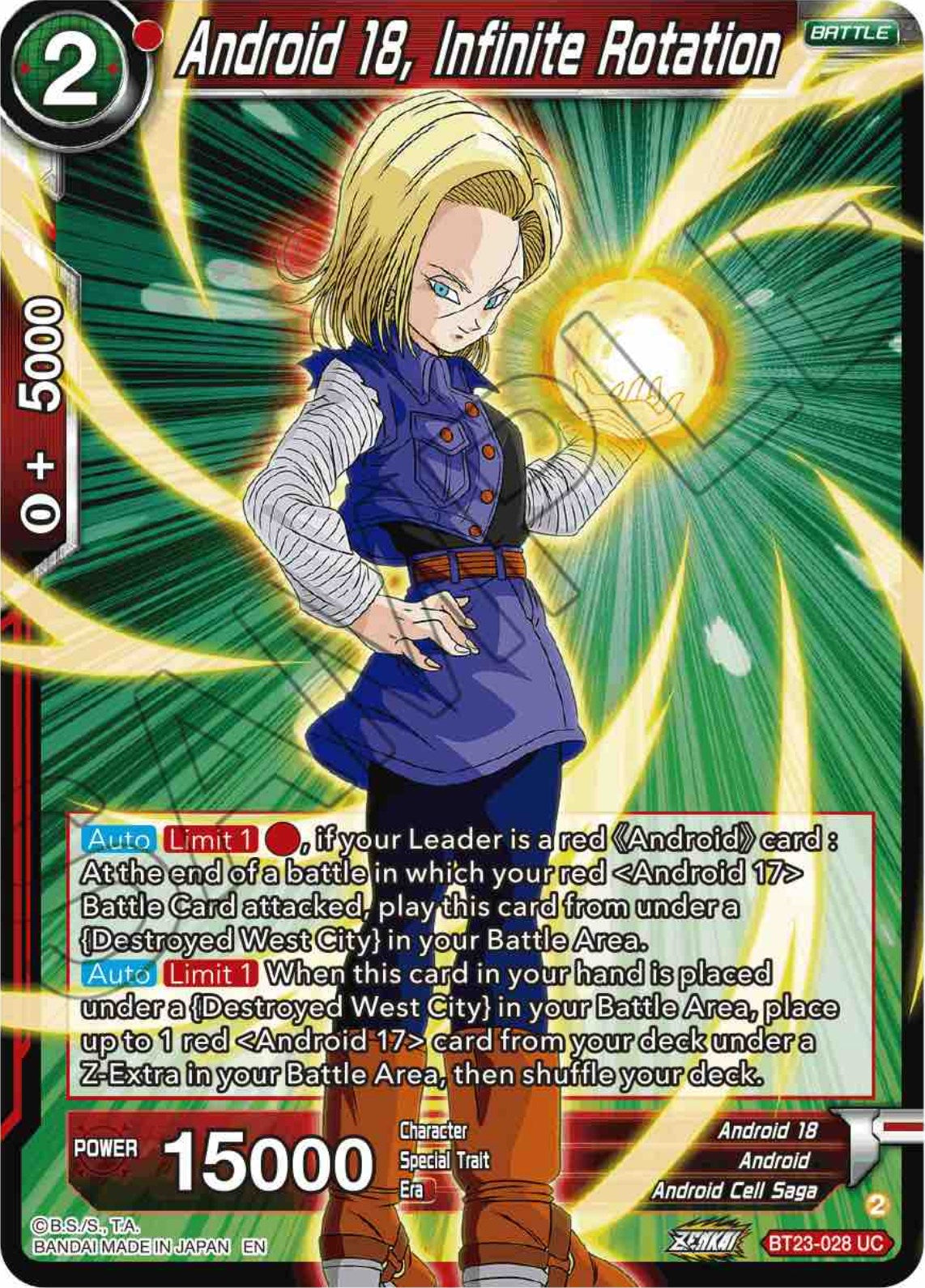 Android 18, Infinite Rotation (BT23-028) [Perfect Combination] | Mindsight Gaming