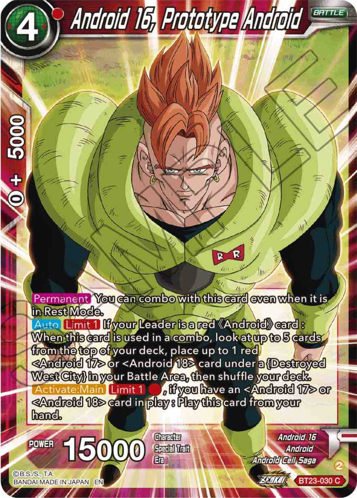 Android 16, Prototype Android (BT23-030) [Perfect Combination] | Mindsight Gaming