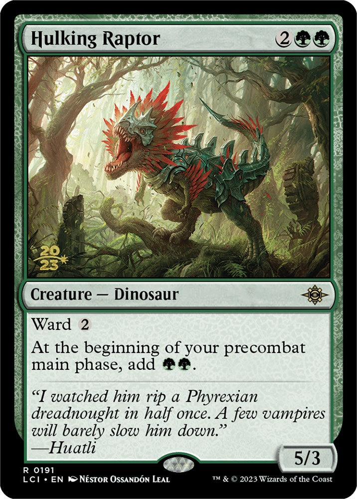 Hulking Raptor [The Lost Caverns of Ixalan Prerelease Cards] | Mindsight Gaming