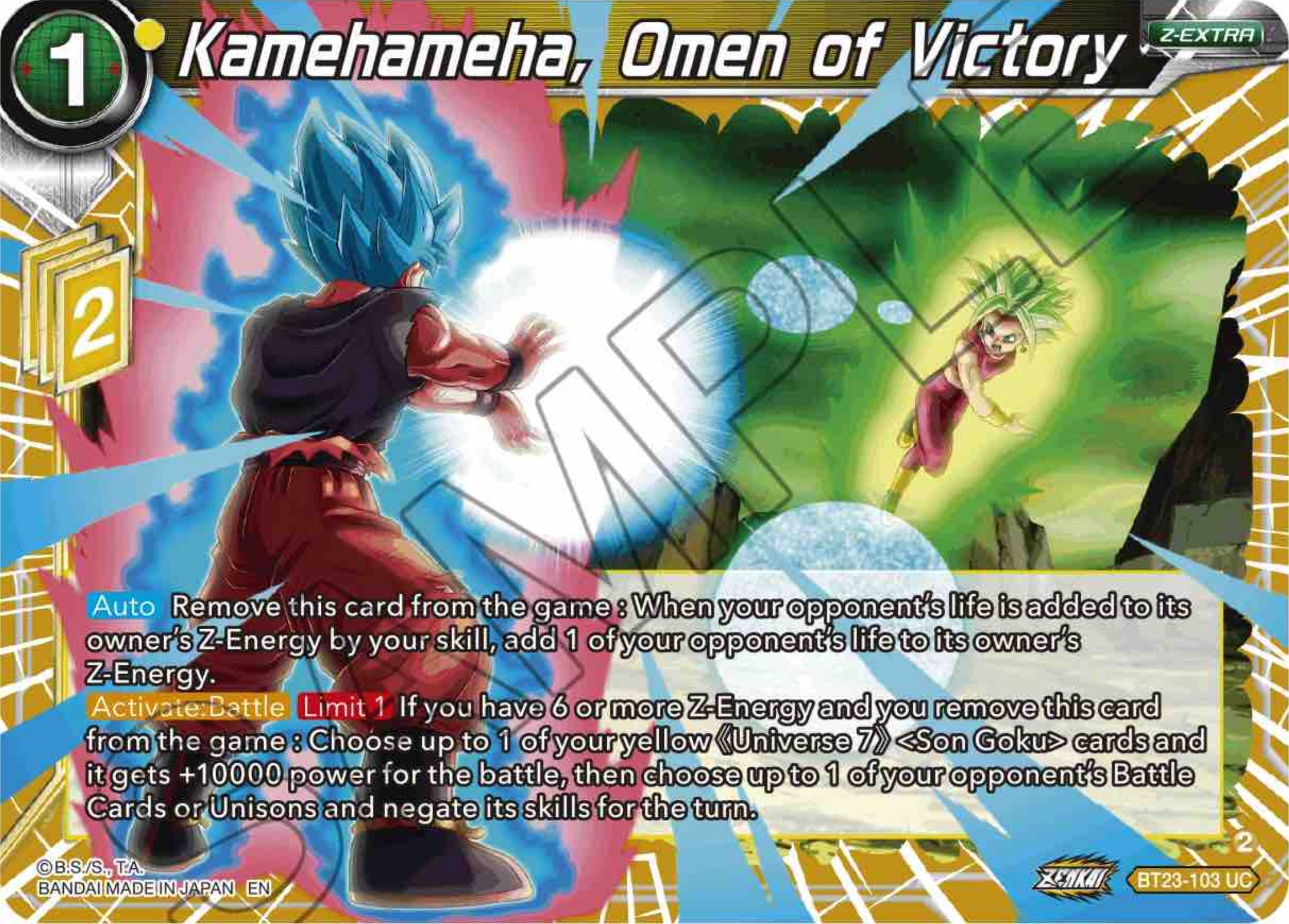 Kamehameha, Omen of Victory (BT23-103) [Perfect Combination] | Mindsight Gaming