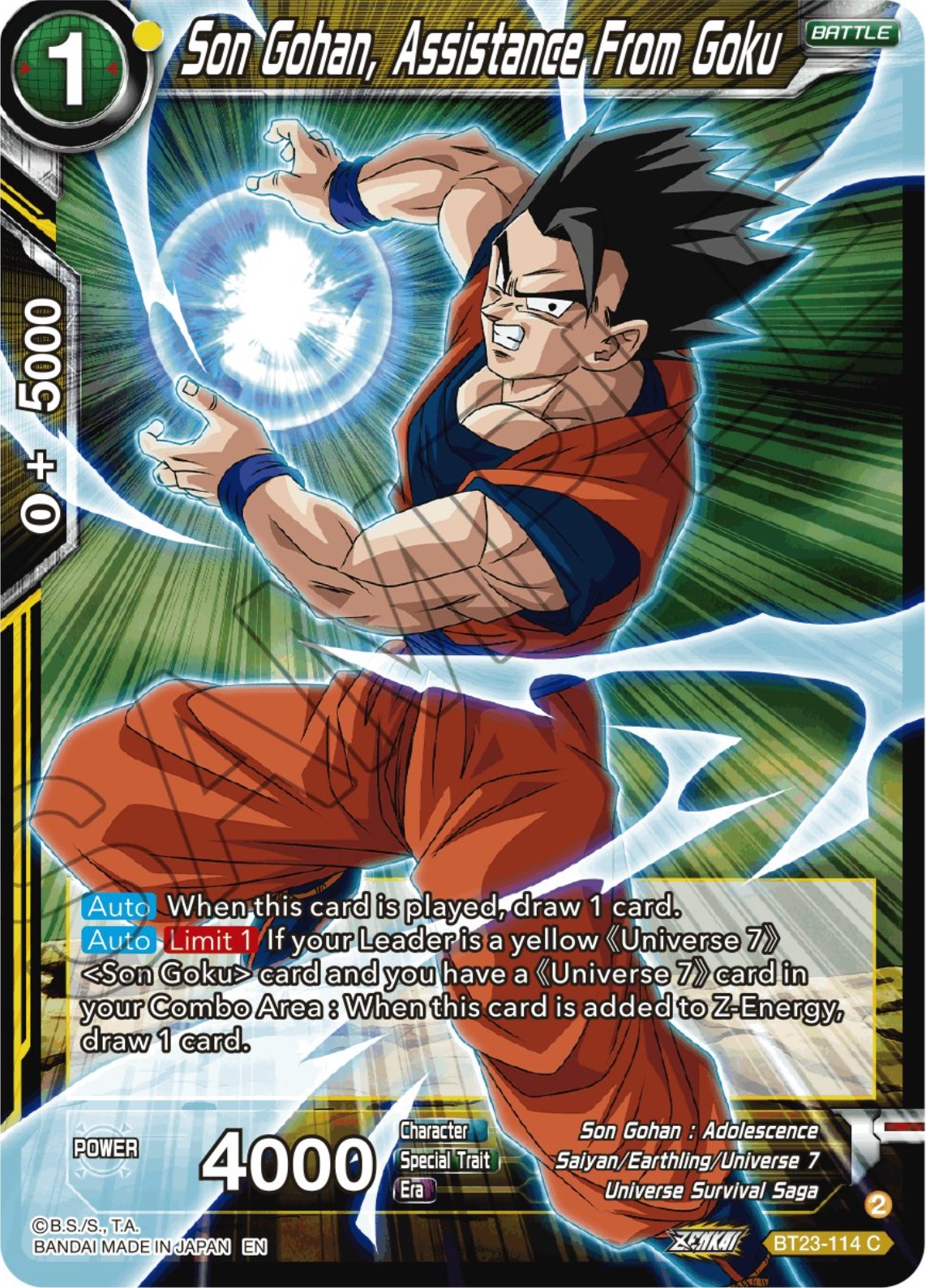 Son Gohan, Assistance From Goku (BT23-114) [Perfect Combination] | Mindsight Gaming
