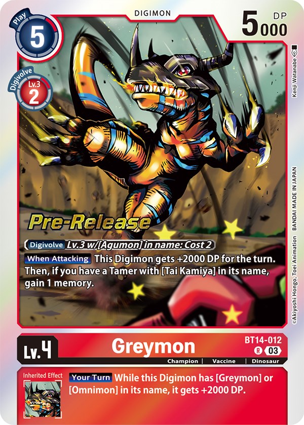 Greymon [BT14-012] [Blast Ace Pre-Release Cards] | Mindsight Gaming