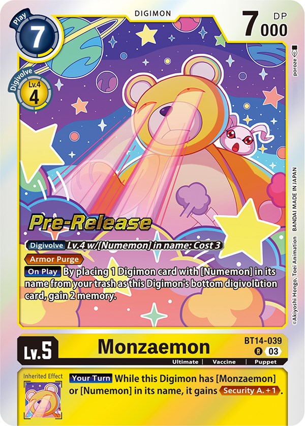 Monzaemon [BT14-039] [Blast Ace Pre-Release Cards] | Mindsight Gaming