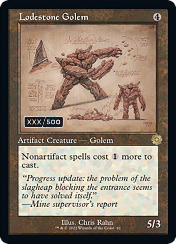 Lodestone Golem (Retro Schematic) (Serial Numbered) [The Brothers' War Retro Artifacts] | Mindsight Gaming