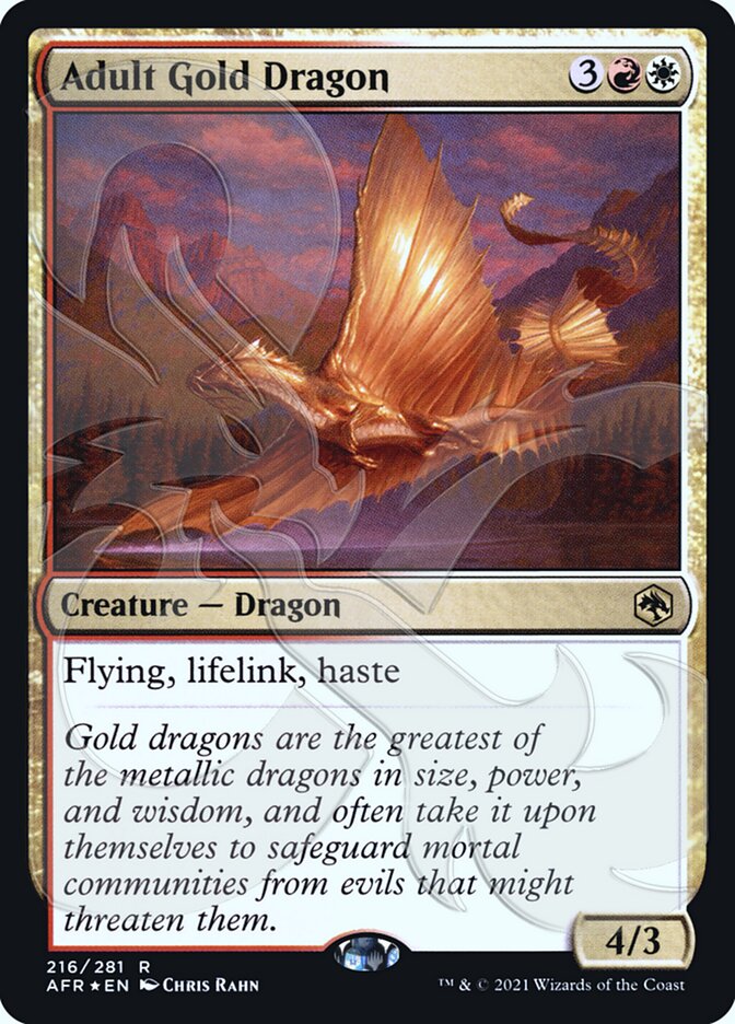 Adult Gold Dragon (Ampersand Promo) [Dungeons & Dragons: Adventures in the Forgotten Realms Promos] | Mindsight Gaming