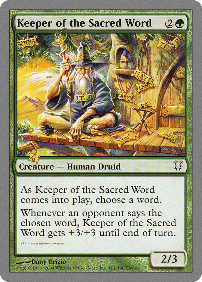 Keeper of the Sacred Word [Unhinged] | Mindsight Gaming