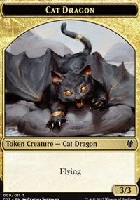 Cat Dragon (009) // Dragon (006) Double-sided Token [Commander 2017 Tokens] | Mindsight Gaming