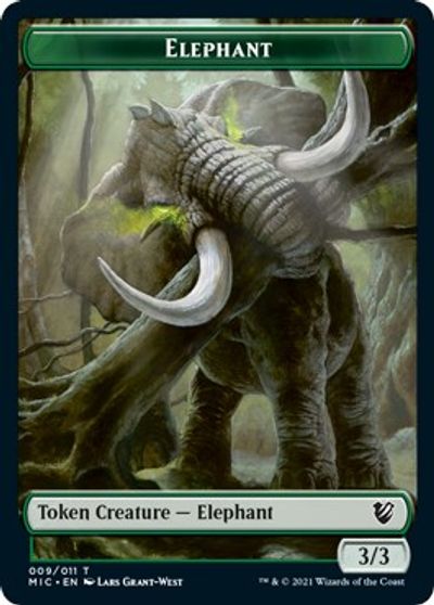 Elephant // Spirit Double-sided Token [Innistrad: Midnight Hunt Commander] | Mindsight Gaming