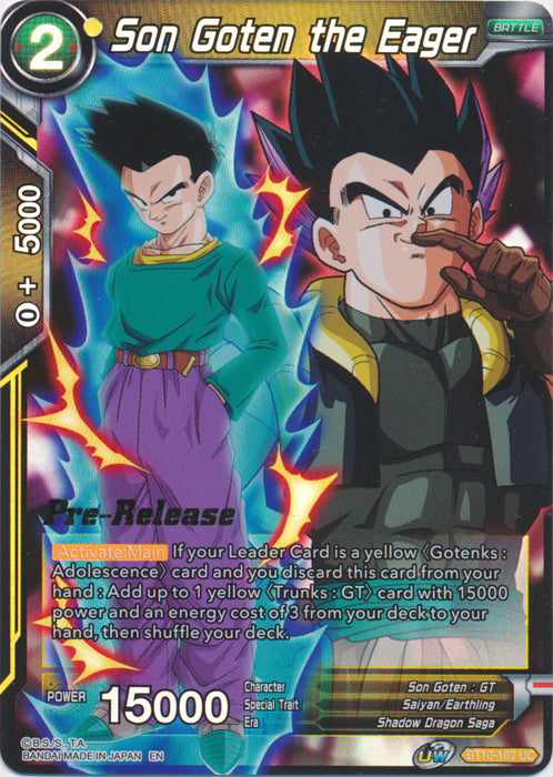 Son Goten the Eager (BT10-102) [Rise of the Unison Warrior Prerelease Promos] | Mindsight Gaming