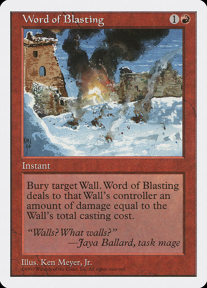 Word of Blasting [Fifth Edition] | Mindsight Gaming